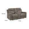 Diti Manual Reclining Loveseat w Console | Cupholders | Brown Microfiber