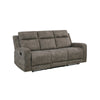 Diti Manual Reclining Sofa | 3 Seater | Soft Brown Polished Microfiber