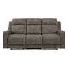 Diti Manual Reclining Sofa | 3 Seater | Soft Brown Polished Microfiber