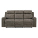 Diti Manual Reclining Sofa | 3 Seater | Soft Brown Polished Microfiber