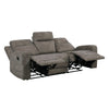 Diti Manual Reclining Sofa | 3 Seater | Soft Brown Polished Microfiber
