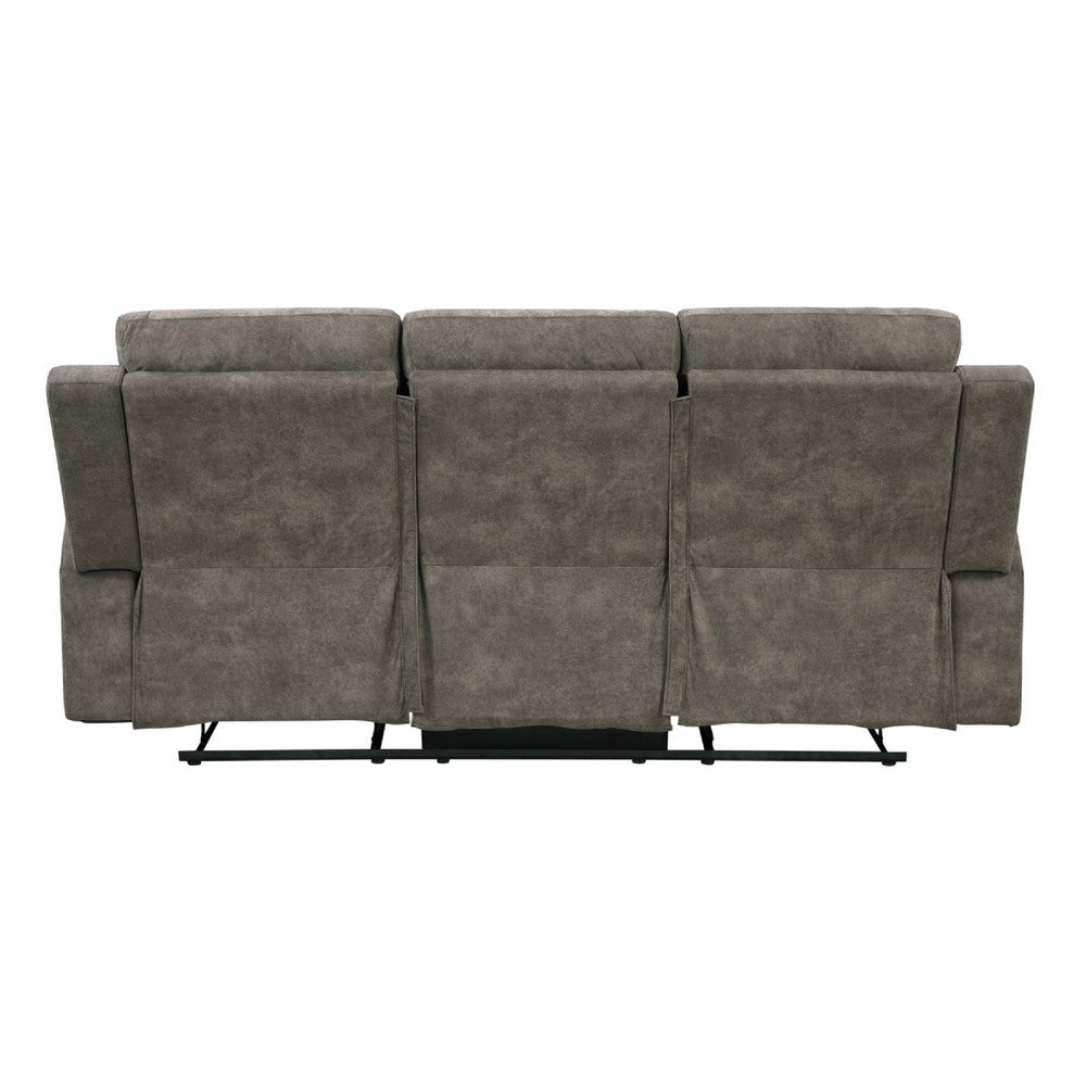 Diti Manual Reclining Sofa | 3 Seater | Soft Brown Polished Microfiber