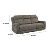 Diti Manual Reclining Sofa | 3 Seater | Soft Brown Polished Microfiber