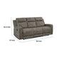 Diti Manual Reclining Sofa | 3 Seater | Soft Brown Polished Microfiber