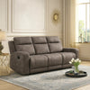 Diti Manual Reclining Sofa | 3 Seater | Soft Brown Polished Microfiber