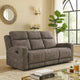 Diti Manual Reclining Sofa | 3 Seater | Soft Brown Polished Microfiber