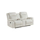Lenny Manual Recliner Loveseat w Cupholder Console | Beige Microfiber