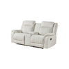 Lenny Manual Recliner Loveseat w Cupholder Console | Beige Microfiber