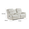Lenny Manual Recliner Loveseat w Cupholder Console | Beige Microfiber