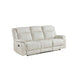 Lenny Manual Recliner Sofa | 3 Seater | Channeled Back | Beige Microfiber