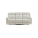 Lenny Manual Recliner Sofa | 3 Seater | Channeled Back | Beige Microfiber