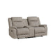 Lenny Manual Recliner Loveseat w Cupholder Console | Gray Microfiber