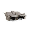 Lenny Manual Recliner Loveseat w Cupholder Console | Gray Microfiber