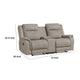 Lenny Manual Recliner Loveseat w Cupholder Console | Gray Microfiber