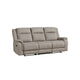 Lenny Manual Recliner Sofa | 3 Seater | Channeled Back | Gray Microfiber
