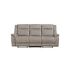 Lenny Manual Recliner Sofa | 3 Seater | Channeled Back | Gray Microfiber