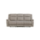 Lenny Manual Recliner Sofa | 3 Seater | Channeled Back | Gray Microfiber