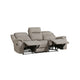 Lenny Manual Recliner Sofa | 3 Seater | Channeled Back | Gray Microfiber