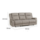 Lenny Manual Recliner Sofa | 3 Seater | Channeled Back | Gray Microfiber