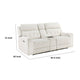 Celly Power Reclining Loveseat w Console & USB Port | Beige Microfiber