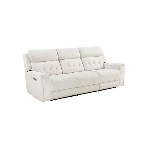 Celly Power Reclining Sofa w Cupholders & USB Port | Beige Microfiber