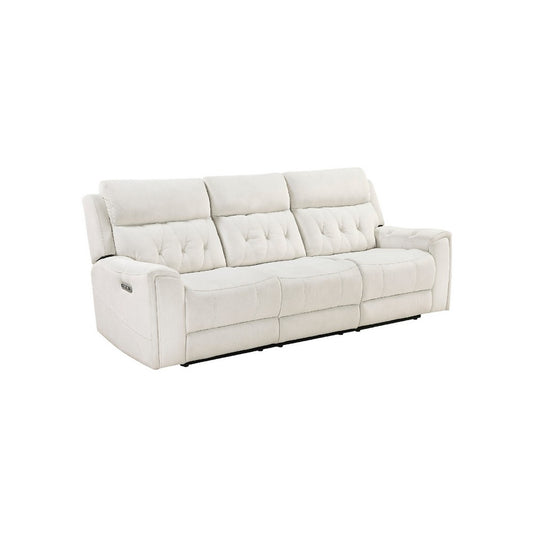 Celly Power Reclining Sofa w Cupholders & USB Port | Beige Microfiber