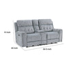 Celly Power Reclining Loveseat w Cupholders | USB Port | Gray Microfiber