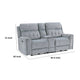 Celly Power Reclining Loveseat w Cupholders | USB Port | Gray Microfiber