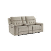 Celly Power Reclining Loveseat w Cupholders | USB Port | Taupe Microfiber