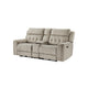 Celly Power Reclining Loveseat w Cupholders | USB Port | Taupe Microfiber