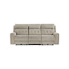 Celly Power Reclining Sofa w Cupholders & USB Port | Taupe Microfiber