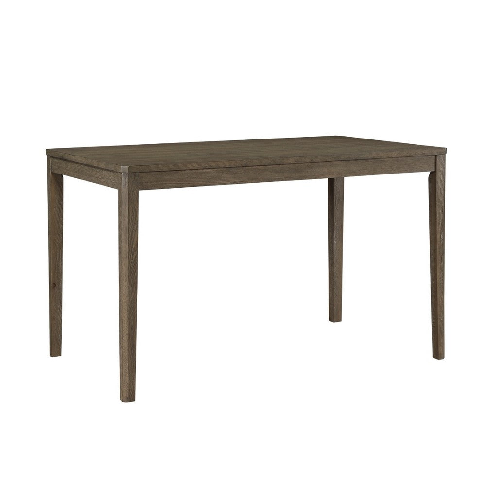 Emy 6pc Counter Height Table Set | 4 White Chairs | Bench | Light Brown