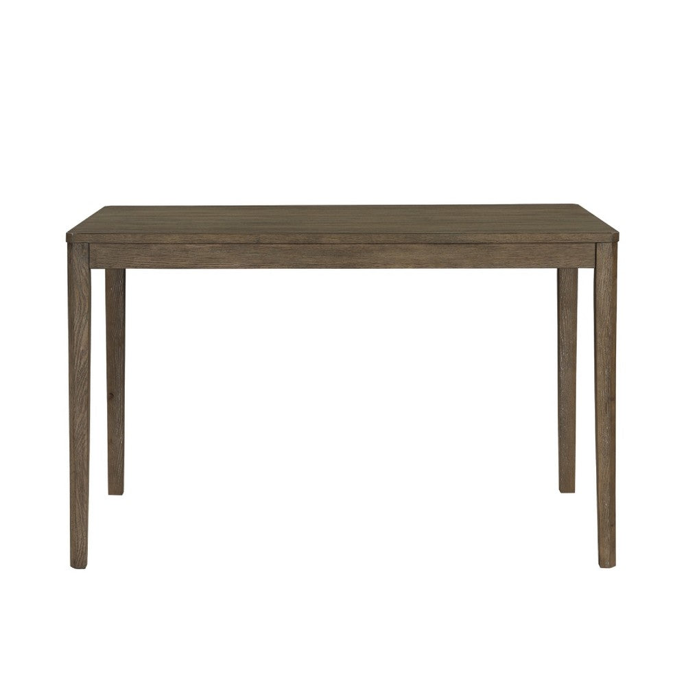 Emy 6pc Counter Height Table Set | 4 White Chairs | Bench | Light Brown