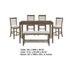 Emy 6pc Counter Height Table Set | 4 White Chairs | Bench | Light Brown