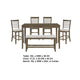 Emy 6pc Counter Height Table Set | 4 White Chairs | Bench | Light Brown