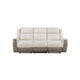 Feo Double Manual Reclining Sofa | Beige & Gray Chenille | Foam Cushions