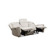 Feo Double Manual Reclining Sofa | Beige & Gray Chenille | Foam Cushions