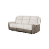 Feo Double Manual Reclining Sofa | Beige & Gray Chenille | Foam Cushions