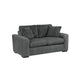 Zian Loveseat | Dark Gray Microfiber & Corduroy | 2 Matching Pillows | 66"