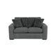 Zian Loveseat | Dark Gray Microfiber & Corduroy | 2 Matching Pillows | 66"