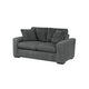 Zian Loveseat | Dark Gray Microfiber & Corduroy | 2 Matching Pillows | 66"