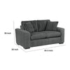 Zian Loveseat | Dark Gray Microfiber & Corduroy | 2 Matching Pillows | 66"