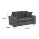 Zian Loveseat | Dark Gray Microfiber & Corduroy | 2 Matching Pillows | 66"
