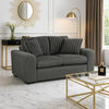 Zian Loveseat | Dark Gray Microfiber & Corduroy | 2 Matching Pillows | 66"