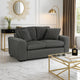 Zian Loveseat | Dark Gray Microfiber & Corduroy | 2 Matching Pillows | 66"