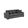 Zian Sofa | Dark Gray Microfiber & Corduroy | 4 Matching Pillows | 92"