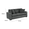 Zian Sofa | Dark Gray Microfiber & Corduroy | 4 Matching Pillows | 92"