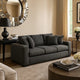 Zian Sofa | Dark Gray Microfiber & Corduroy | 4 Matching Pillows | 92"