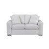 Zian Loveseat | Light Gray Microfiber & Corduroy | 2 Pillows | 66"