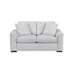Zian Loveseat | Light Gray Microfiber & Corduroy | 2 Pillows | 66"